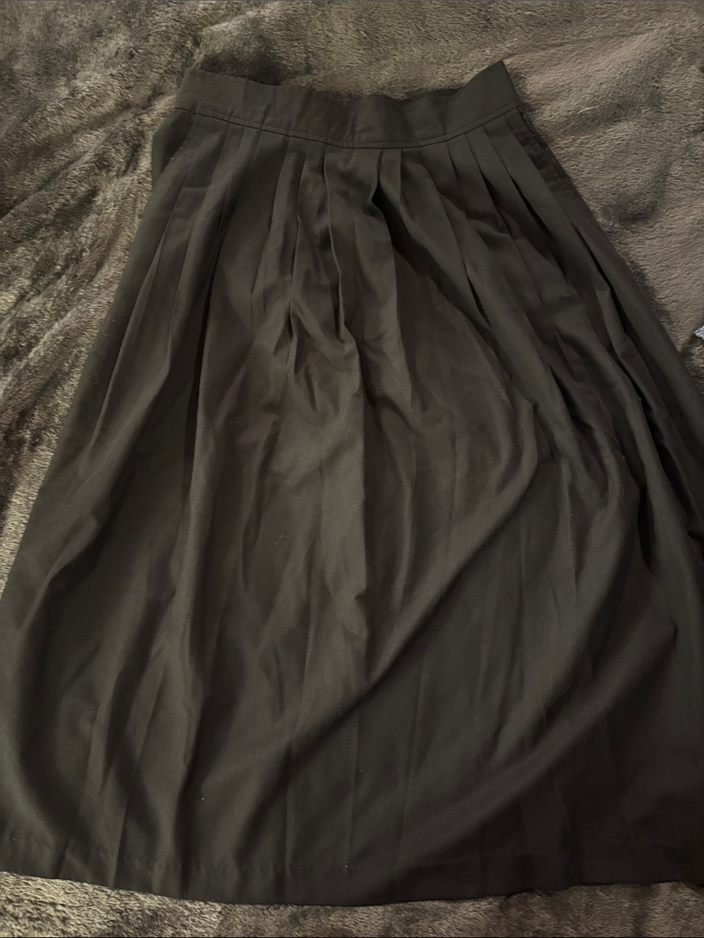 Vintage Classic Black Pleated A-Line Skirt